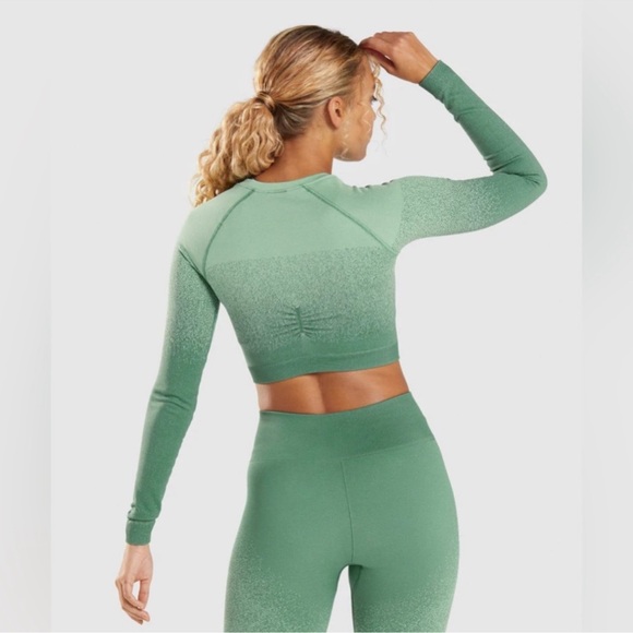 Gymshark adapt ombré long sleeve crop top size XS - Picture 2 of 6